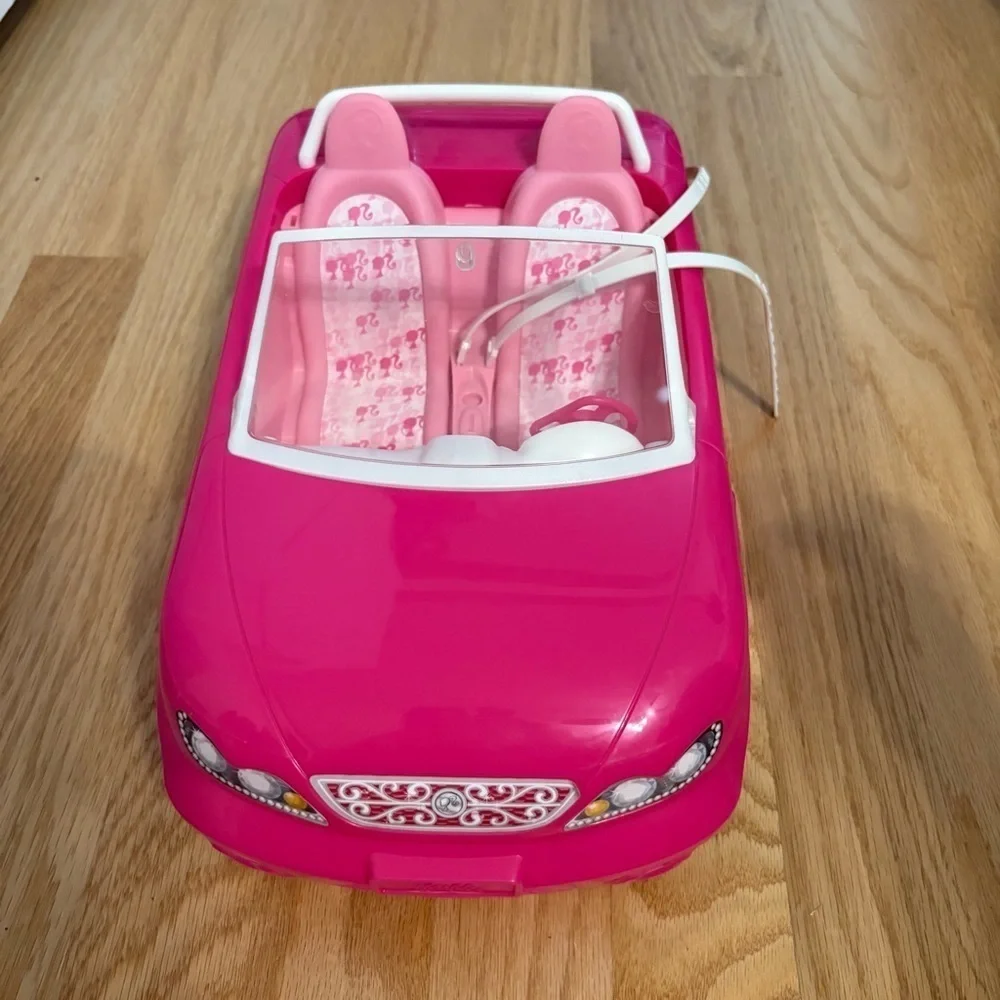 2013 Mattel Barbie Pink Glitter 2 seat convertible toy car Doll Accessory